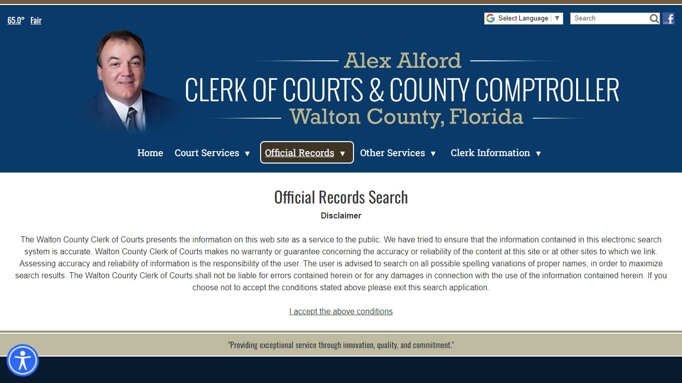 Official Record Search - Walton County Clerk of Courts & Comptroller